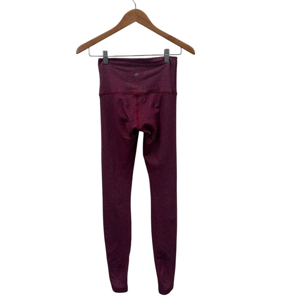 Lululemon Wunder Under maroon herringbone print size 2